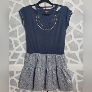 Imoga Navy Stud-Accent Girls Dress